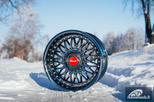 Ratlankis HART HR86 R17X8J 4X100/4X108 ET20 CB:73.1mm Dark chrome Silver Rivets