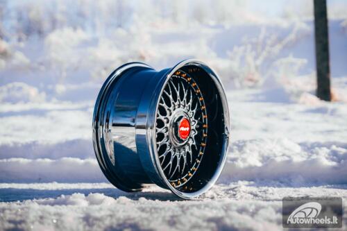 Ratlankis HART HR86 R17X9J 4X100/4X108 ET22 CB:73.1mm Dark chrome Silver Rivets