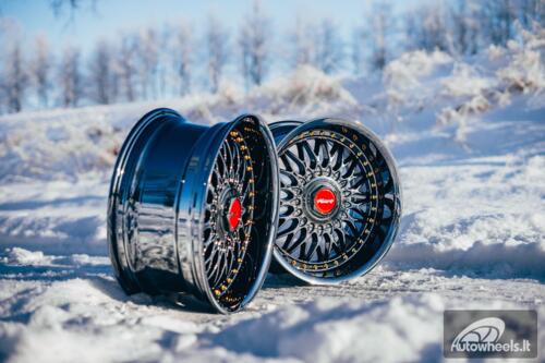 Ratlankis HART HR86 R17X9J 4X100/4X108 ET22 CB:73.1mm Dark chrome Silver Rivets