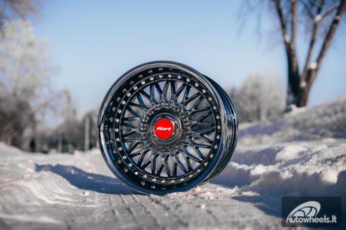 Ratlankis HART HR86 R17X9J 4X100/4X108 ET22 CB:73.1mm Dark chrome Silver Rivets