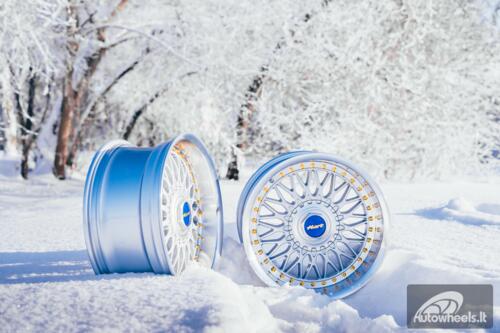 Ratlankis HART HR86 R17X8J 4X100/4X108 ET20 CB:73.1mm Silver face and Diamond cut lip Black Rivets