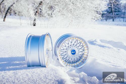 Ratlankis HART HR86 R17X8J 4X100/4X108 ET20 CB:73.1mm Silver face and Diamond cut lip Black Rivets