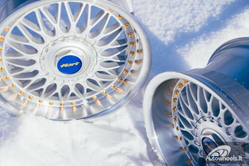 Ratlankis HART HR86 R17X8J 4X100/4X108 ET20 CB:73.1mm Silver face and Diamond cut lip Black Rivets