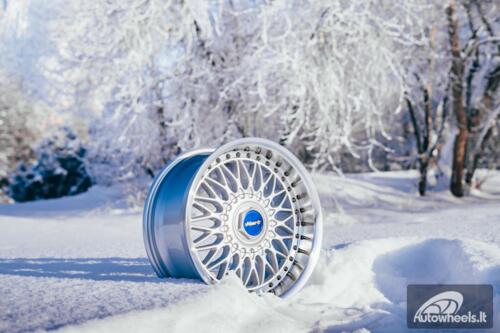 Ratlankis HART HR86 R17X8J 4X100/4X108 ET20 CB:73.1mm Silver face and Diamond cut lip Black Rivets