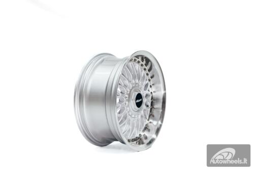 Ratlankis HART HR86 R17X8J 4X100/4X108 ET20 CB:73.1mm Silver face and Diamond cut lip Black Rivets