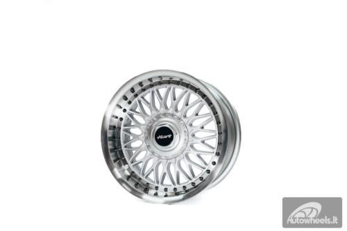 Ratlankis HART HR86 R17X8J 4X100/4X108 ET20 CB:73.1mm Silver face and Diamond cut lip Black Rivets
