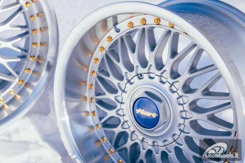 Ratlankis HART HR86 R17X9J 4X100/4X108 ET22 CB:73.1mm Silver face and Diamond cut lip Black Rivets