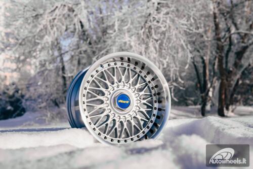 Ratlankis HART HR86 R17X9J 4X100/4X108 ET22 CB:73.1mm Silver face and Diamond cut lip Black Rivets