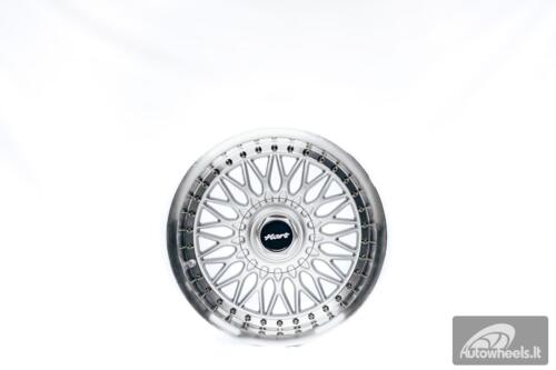 Ratlankis HART HR86 R17X9J 4X100/4X108 ET22 CB:73.1mm Silver face and Diamond cut lip Black Rivets