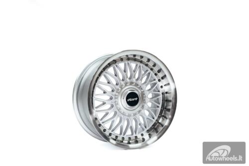 Ratlankis HART HR86 R17X9J 4X100/4X108 ET22 CB:73.1mm Silver face and Diamond cut lip Black Rivets