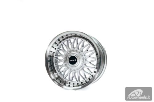 Ratlankis HART HR86 R17X9J 4X100/4X108 ET22 CB:73.1mm Silver face and Diamond cut lip Black Rivets