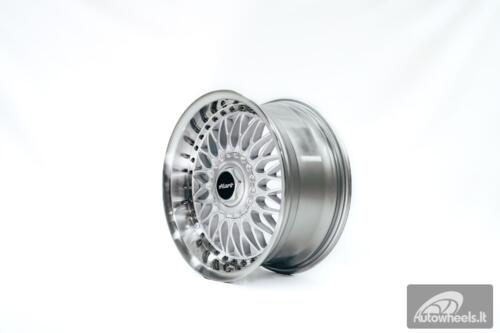 Ratlankis HART HR86 R17X9J 4X100/4X108 ET22 CB:73.1mm Silver face and Diamond cut lip Black Rivets