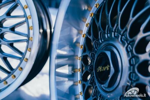 Ratlankis HART HR86 R17X8J 4X100/4X108 ET20 CB:73.1mm Hyper Black face and Diamond cut lip Black Rivets