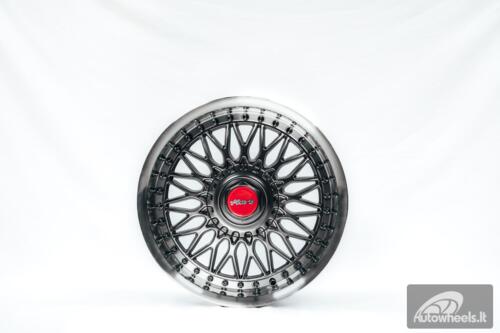 Ratlankis HART HR86 R17X8J 4X100/4X108 ET20 CB:73.1mm Hyper Black face and Diamond cut lip Black Rivets