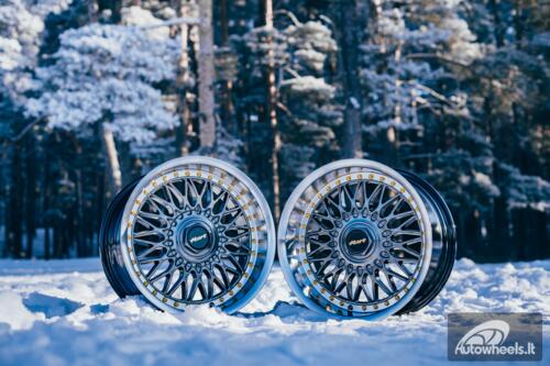 Ratlankis HART HR86 R17X9J 4X100/4X108 ET22 CB:73.1mm Hyper Black face and Diamond cut lip Black Rivets