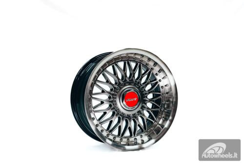 Ratlankis HART HR86 R17X9J 4X100/4X108 ET22 CB:73.1mm Hyper Black face and Diamond cut lip Black Rivets
