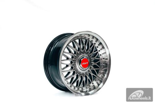Ratlankis HART HR86 R17X9J 4X100/4X108 ET22 CB:73.1mm Hyper Black face and Diamond cut lip Black Rivets