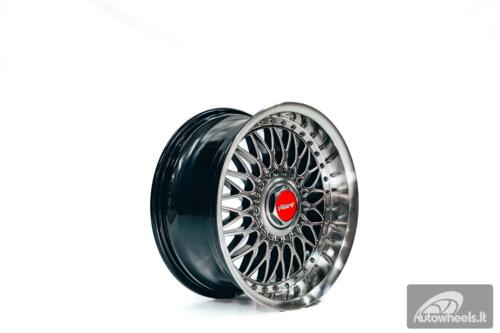 Ratlankis HART HR86 R17X9J 4X100/4X108 ET22 CB:73.1mm Hyper Black face and Diamond cut lip Black Rivets