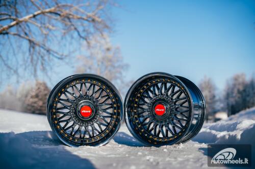 Ratlankis HART HR86 R17X8J 4X100/4X108 ET20 CB:73.1mm Dark chrome Black Rivets