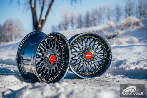 Ratlankis HART HR86 R17X8J 4X100/4X108 ET20 CB:73.1mm Dark chrome Black Rivets