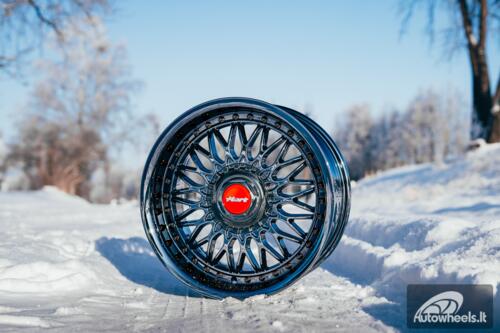 Ratlankis HART HR86 R17X8J 4X100/4X108 ET20 CB:73.1mm Dark chrome Black Rivets