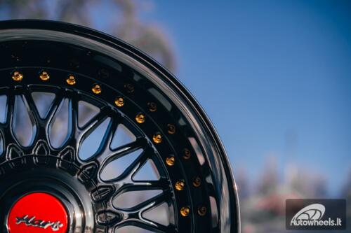 Ratlankis HART HR86 R17X9J 4X100/4X108 ET22 CB:73.1mm Dark chrome Black Rivets