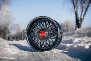 Ratlankis HART HR86 R17X9J 4X100/4X108 ET22 CB:73.1mm Dark chrome Black Rivets