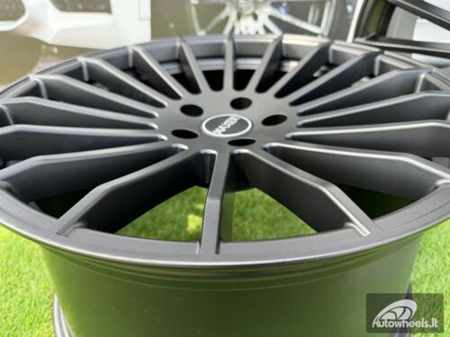 Ratlankis R20x9.5 5X112 ET 37 66.6 A1227 (HX010) Black Matt (BM) For HAXER (K7+P) (Rear+Front (NEW CAP) AKC