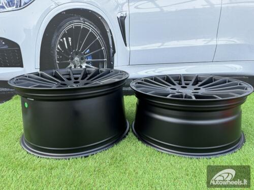 Ratlankis R20x9.5 5X112 ET 37 66.6 A1227 (HX010) Black Matt (BM) For HAXER (K7+P) (Rear+Front (NEW CAP) AKC