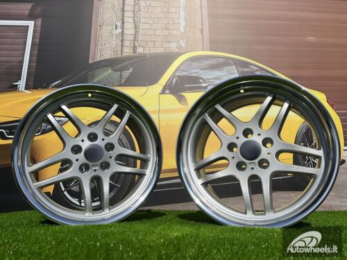 Ratlankis R18x9.5  5X120  ET  20  74.1  A5913  (FBX121)  Silver+Polished Lip (SP)  For BMW  (M)  (HYBRID FORGED Rear+Front)