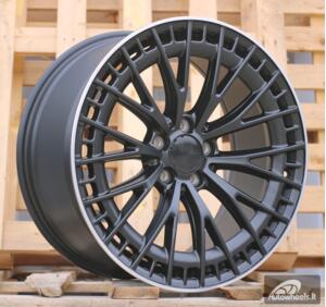 Ratlankis R20x8.5  5X112  ET  34.5  66.6  3S1384  Black Half Matt+Polished Lip (BLHMPL)  For MER  (K4)  (HYBRID FORGED Rear+Front)