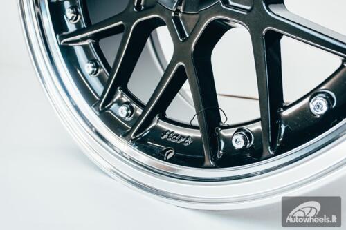 HART HR83 R19X9J 5X114.3/5X120 ET20 CB:74.1 Dark Hyper black and Diamond cut lip with Silver rivets