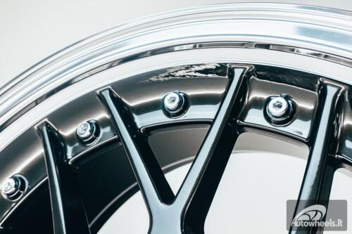 HART HR83 R19X9J 5X114.3/5X120 ET20 CB:74.1 Dark Hyper black and Diamond cut lip with Silver rivets