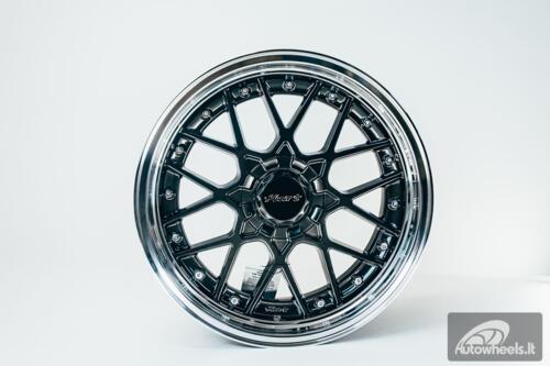 HART HR83 R19X10J 5X114.3/5X120 ET15 CB:74.1 Dark Hyper black and Diamond cut with Silver rivets
