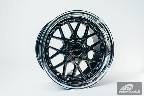 HART HR83 R19X10J 5X114.3/5X120 ET15 CB:74.1 Dark Hyper black and Diamond cut with Silver rivets
