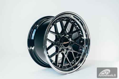 HART HR83 R19X10J 5X114.3/5X120 ET15 CB:74.1 Dark Hyper black and Diamond cut with Silver rivets