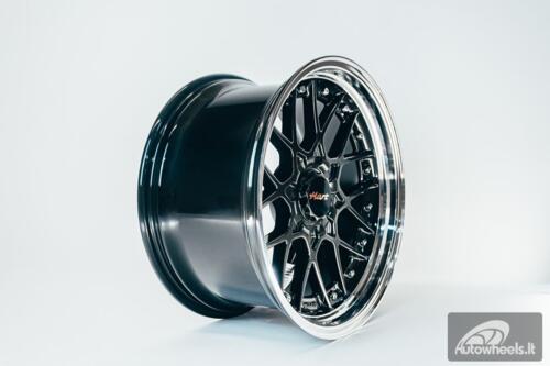 HART HR83 R19X10J 5X114.3/5X120 ET15 CB:74.1 Dark Hyper black and Diamond cut with Silver rivets