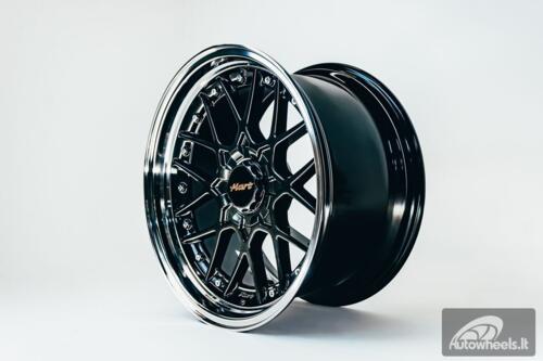 HART HR83 R19X10J 5X114.3/5X120 ET15 CB:74.1 Dark Hyper black and Diamond cut with Silver rivets