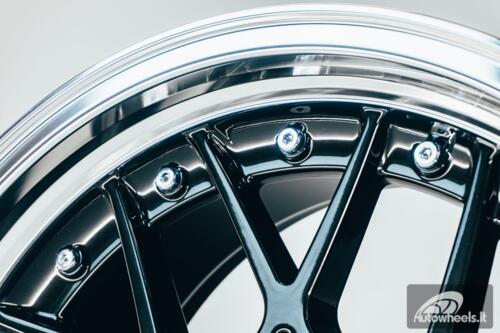 HART HR83 R19X10J 5X114.3/5X120 ET15 CB:74.1 Dark Hyper black and Diamond cut with Silver rivets