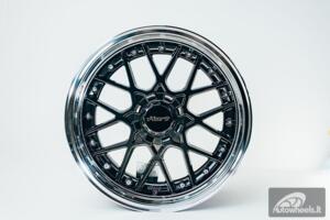 HART HR83 R19X10J 5X114.3/5X120 ET15 CB:74.1 Dark Hyper black and Diamond cut with Silver rivets
