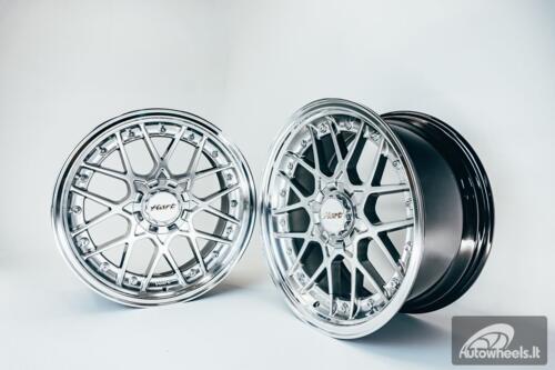 HART HR83 R19X9J 5X100/5X108 ET30 CB:73.1 Hyper black and Diamond cut lip with Silver rivets