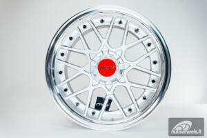 HART HR83 R19X9J 5X114.3/5X120 ET20 CB:74.1 Silver and Diamond cut lip with Black rivets