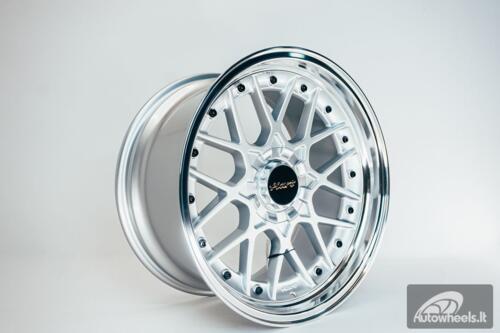 HART HR83 R19X10J 5X114.3/5X120 ET15 CB:74.1 Silver and Diamond cut lip with Black rivets