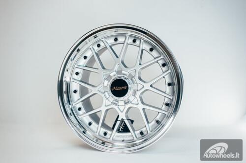 HART HR83 R19X10J 5X114.3/5X120 ET15 CB:74.1 Silver and Diamond cut lip with Black rivets