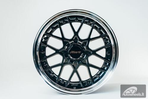 HART HR83 R19X9J 5X114.3/5X120 ET20 CB:74.1 Dark Hyper black and Diamond cut lip with Black rivets