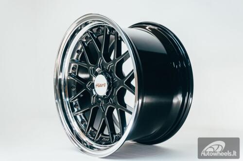 HART HR83 R19X10J 5X114.3/5X120 ET15 CB:74.1 Dark Hyper black and Diamond cut with Black rivets