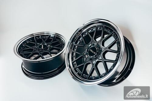 HART HR83 R19X10J 5X114.3/5X120 ET15 CB:74.1 Dark Hyper black and Diamond cut with Black rivets