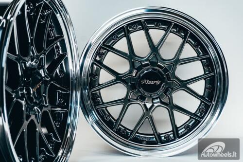 HART HR83 R19X10J 5X114.3/5X120 ET15 CB:74.1 Dark Hyper black and Diamond cut with Black rivets