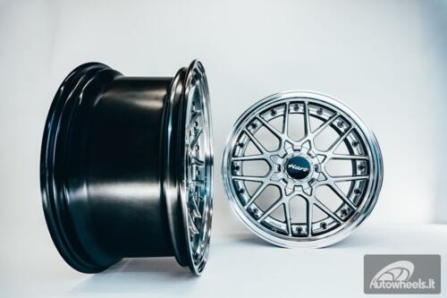 HART HR83 R19X9J 5X100/5X108 ET30 CB:73.1 Hyper black and Diamond cut lip with Black rivets