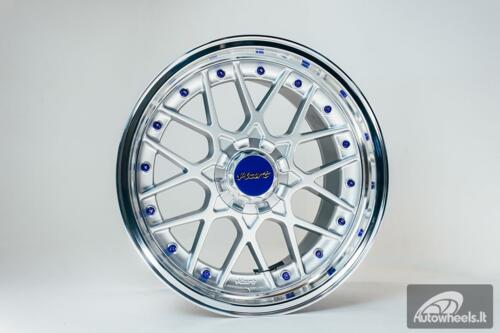 HART HR83 R19X9J 5X114.3/5X120 ET20 CB:74.1 Silver and Diamond cut lip with Blue rivets